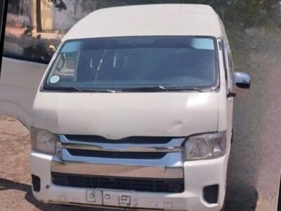 2016 Toyota HiAce High Roof 14-seater passenger van exterior front and passenger side view in Ethiopia
