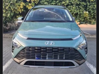 1:2022 Hyundai Bayon front grille and LED daytime running lights in Mangrove Green for sale on Megebeya