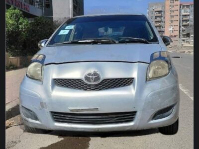 1:Front exterior view of 2010 Classic Silver Toyota Vitz XP90 Yaris for sale in Addis Ababa Ethiopia on Megebeya