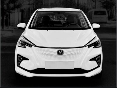 1:Front exterior view of pristine 2024 Changan Benben E-Star EV in Ice Crystal White for sale on megebeya.com